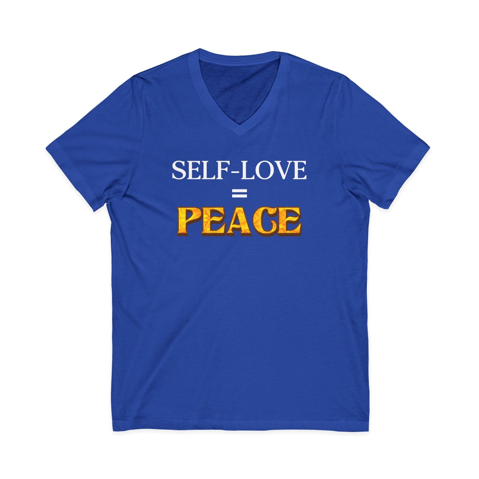 Self-Love = Peace v-neck shirt - Zenfull Heart self love and healing affirmation apparel