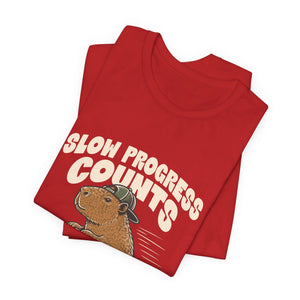 Slow Progress Counts | Capybara t-shirt - Zenfull Heart self love and healing affirmation apparel