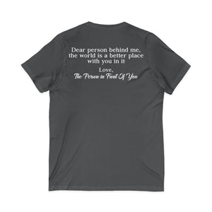 You Are Enough | Dear Person Behind Me v-neck shirt - Zenfull Heart self love and healing affirmation apparel