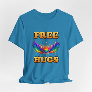 Free Hugs | Rainbow Winged Heart | Deluxe Tee