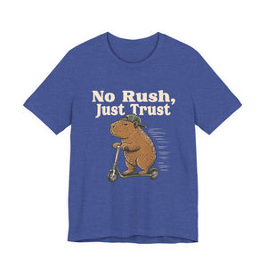 No Rush, Just Trust | Capybara t-shirt - Zenfull Heart self love and healing affirmation apparel