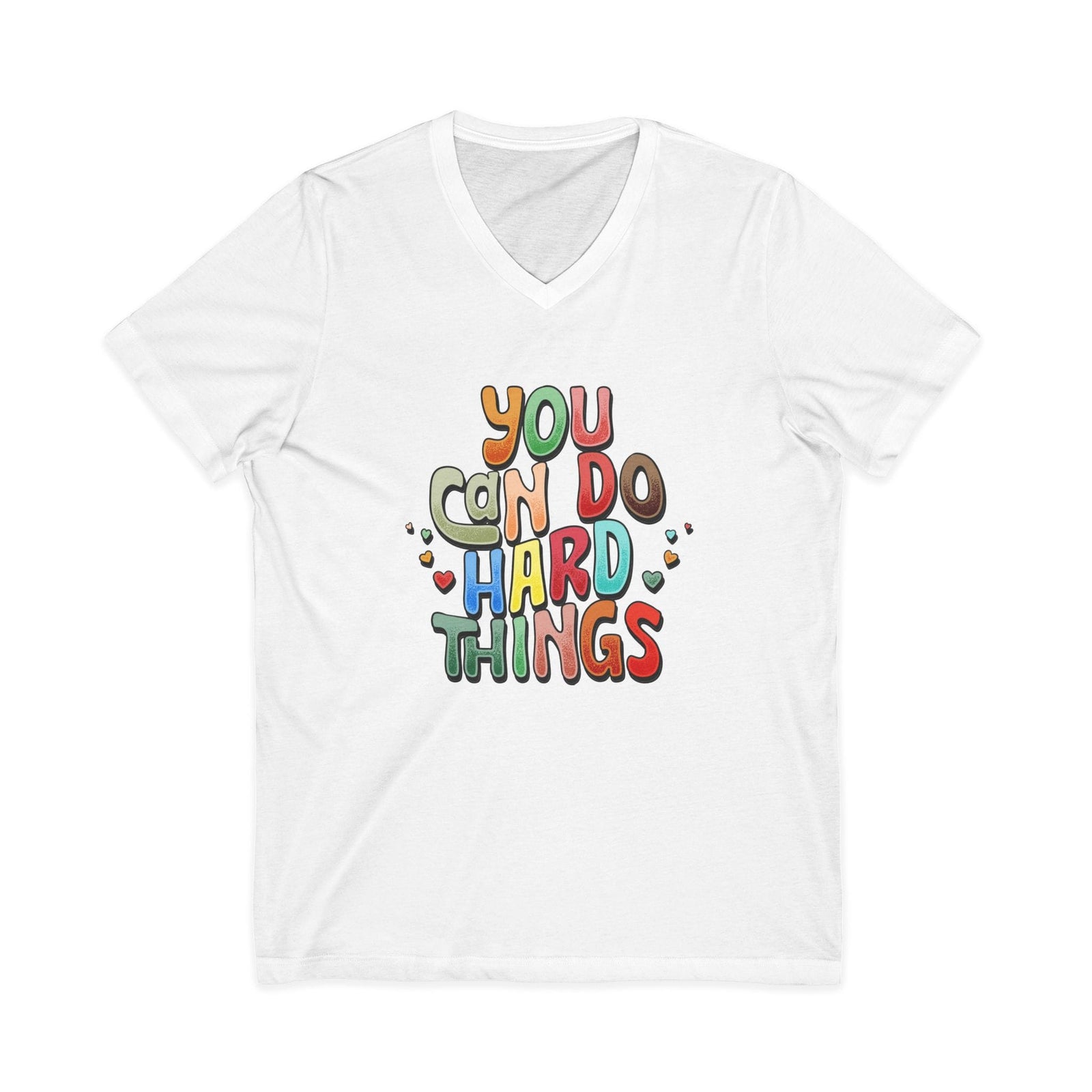 You Can Do Hard Things v-neck shirt - Zenfull Heart self love and healing affirmation apparel