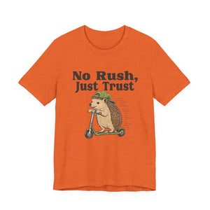 No Rush, Just Trust | Hedgehog t-shirt - Zenfull Heart self love and healing affirmation apparel