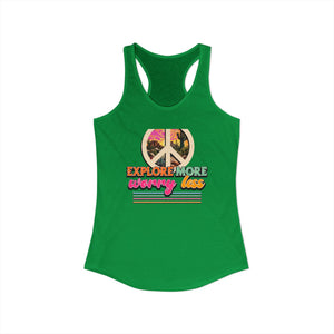 Explore More Worry Less tank top - Zenfull Heart self love and healing affirmation apparel
