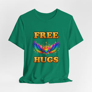 Free Hugs | Rainbow Winged Heart | Deluxe Tee