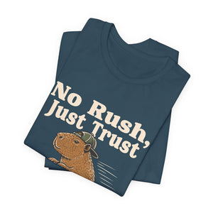 No Rush, Just Trust | Capybara t-shirt - Zenfull Heart self love and healing affirmation apparel