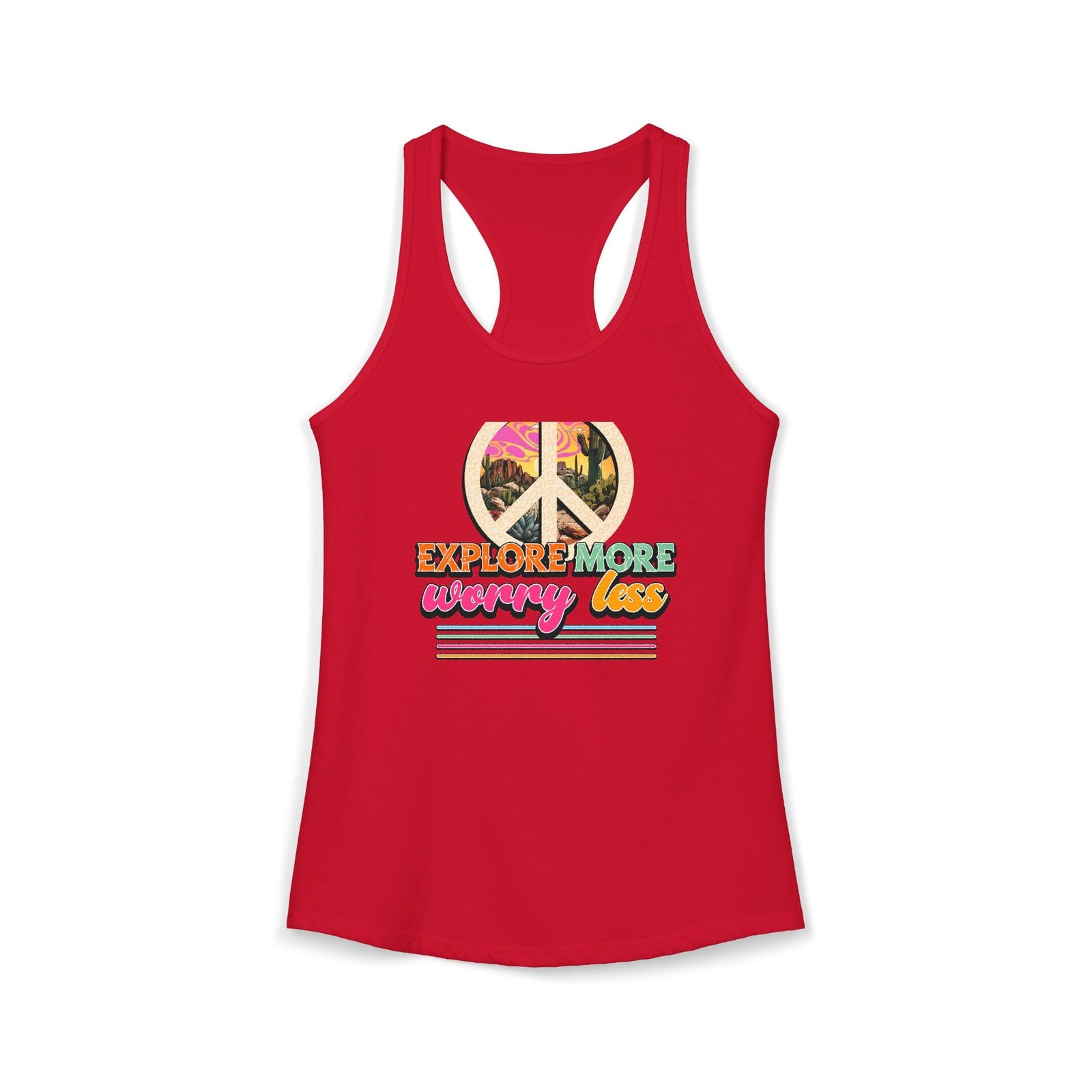 Explore More Worry Less tank top - Zenfull Heart self love and healing affirmation apparel