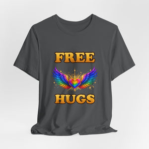 Free Hugs | Rainbow Winged Heart | Deluxe Tee