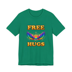 Free Hugs | Rainbow Winged Heart | Deluxe Tee
