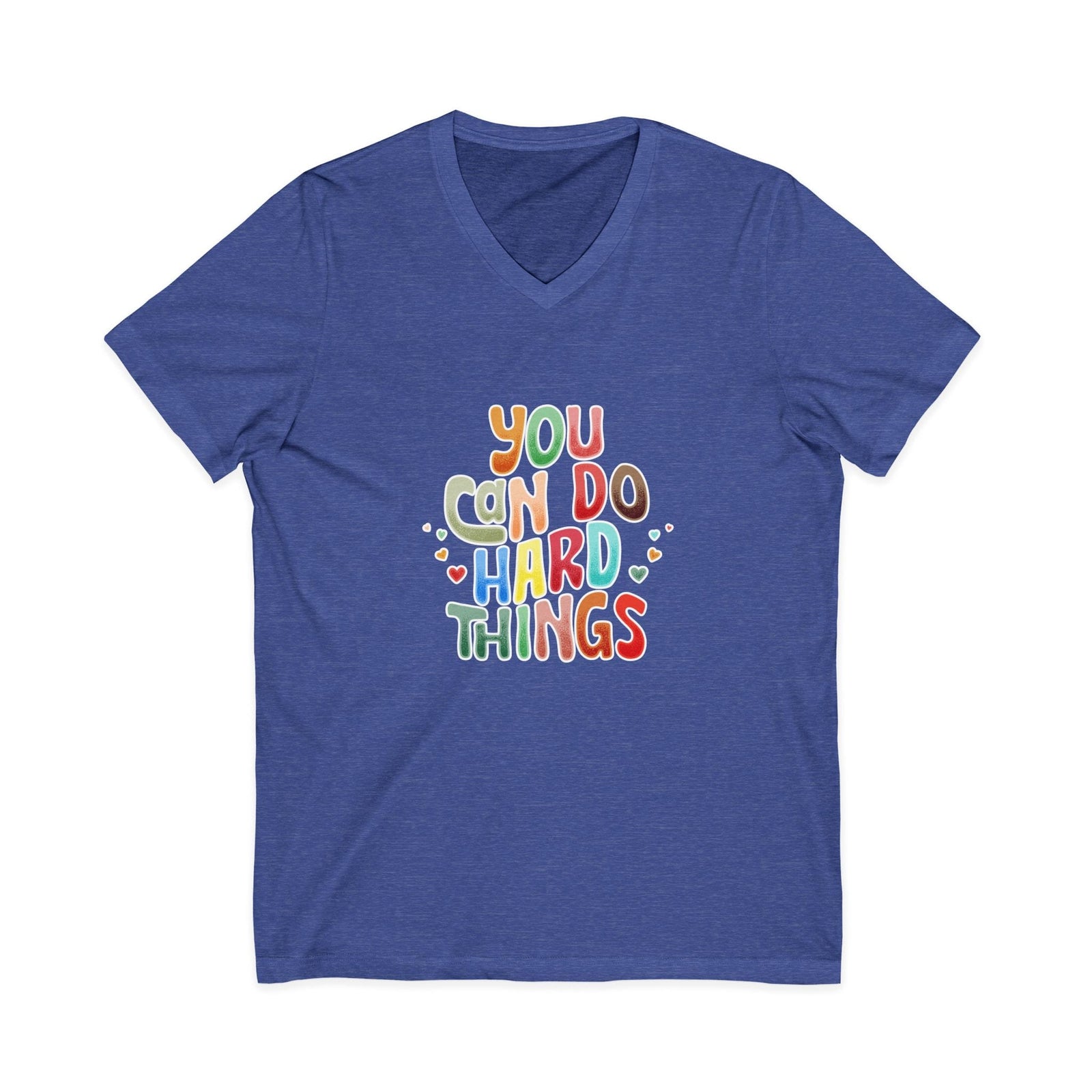 You Can Do Hard Things motivational affirmation v-neck tee