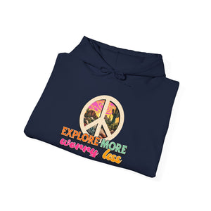 Explore More Worry Less hoodie - Zenfull Heart self love and healing affirmation apparel