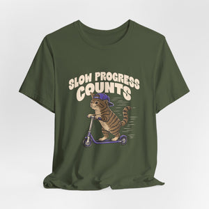 Slow Progress Counts | Cat t-shirt - Zenfull Heart self love and healing affirmation apparel