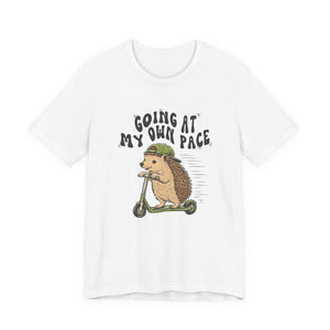 cute hedgehog Going At My Own Pace affirmation t-shirt