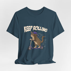 Keep Rolling | Cat t-shirt - Zenfull Heart self love and healing affirmation apparel
