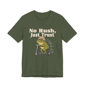No Rush, Just Trust | Frog t-shirt - Zenfull Heart self love and healing affirmation apparel