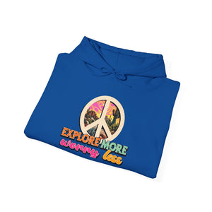 Explore More Worry Less hoodie - Zenfull Heart self love and healing affirmation apparel