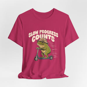 Slow Progress Counts | Frog t-shirt - Zenfull Heart self love and healing affirmation apparel