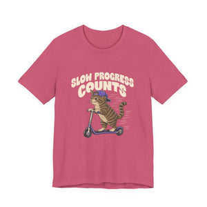 Slow Progress Counts | Cat t-shirt - Zenfull Heart self love and healing affirmation apparel