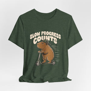 Slow Progress Counts | Capybara t-shirt - Zenfull Heart self love and healing affirmation apparel