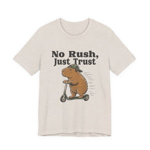 No Rush, Just Trust | Capybara t-shirt - Zenfull Heart self love and healing affirmation apparel