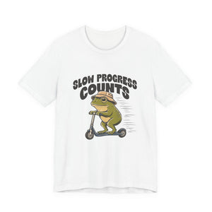 Slow Progress Counts | Frog t-shirt - Zenfull Heart self love and healing affirmation apparel