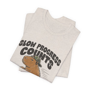 Slow Progress Counts | Capybara t-shirt - Zenfull Heart self love and healing affirmation apparel