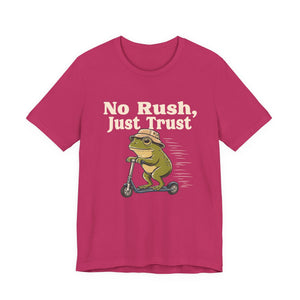 No Rush, Just Trust | Frog t-shirt - Zenfull Heart self love and healing affirmation apparel
