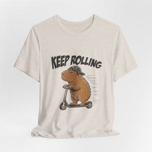 Keep Rolling | Capybara t-shirt - Zenfull Heart self love and healing affirmation apparel