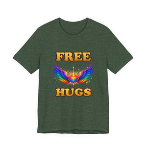 Free Hugs | Rainbow Winged Heart | Deluxe Tee