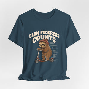 Slow Progress Counts | Sloth t-shirt - Zenfull Heart self love and healing affirmation apparel