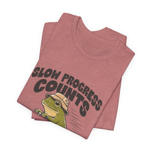 Slow Progress Counts | Frog t-shirt - Zenfull Heart self love and healing affirmation apparel