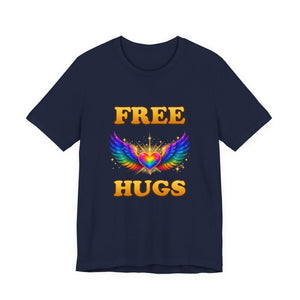 Free Hugs | Rainbow Winged Heart | Deluxe Tee
