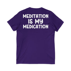 Highly Meditated v-neck shirt - Zenfull Heart self love and healing affirmation apparel