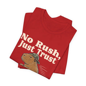 No Rush, Just Trust | Capybara t-shirt - Zenfull Heart self love and healing affirmation apparel