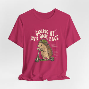 Going At My Own Pace | Hedgehog t-shirt - Zenfull Heart self love and healing affirmation apparel