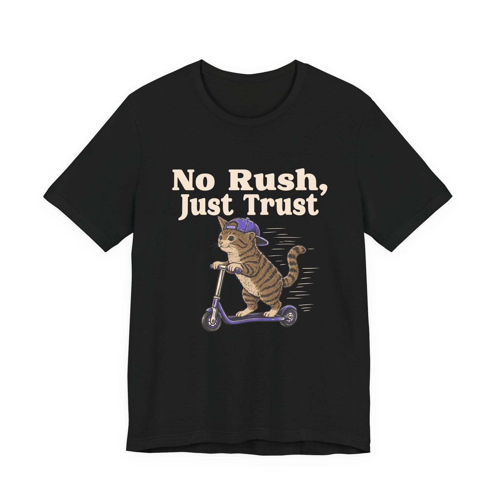 No Rush, Just Trust | Cat t-shirt - Zenfull Heart self love and healing affirmation apparel