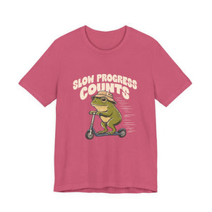 Slow Progress Counts | Frog t-shirt - Zenfull Heart self love and healing affirmation apparel