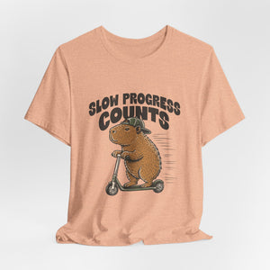 Slow Progress Counts | Capybara t-shirt - Zenfull Heart self love and healing affirmation apparel