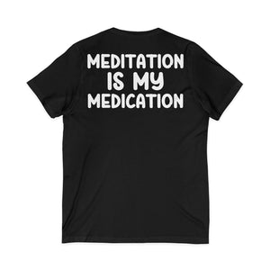 Highly Meditated v-neck shirt - Zenfull Heart self love and healing affirmation apparel
