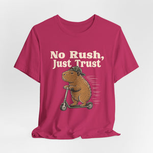 No Rush, Just Trust | Capybara t-shirt - Zenfull Heart self love and healing affirmation apparel