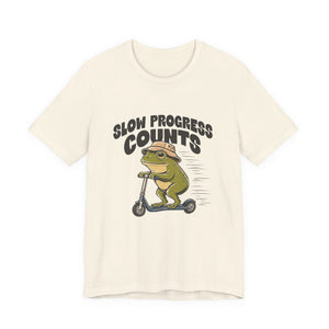 Slow Progress Counts | Frog t-shirt - Zenfull Heart self love and healing affirmation apparel