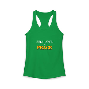 Self-Love = Peace tank top - Zenfull Heart self love and healing affirmation apparel