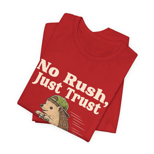 No Rush, Just Trust | Hedgehog t-shirt - Zenfull Heart self love and healing affirmation apparel
