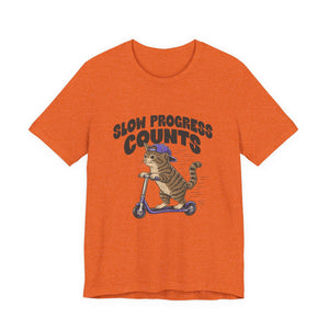 Slow Progress Counts | Cat t-shirt - Zenfull Heart self love and healing affirmation apparel