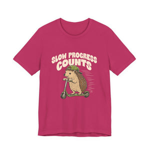 Slow Progress Counts | Hedgehog t-shirt - Zenfull Heart self love and healing affirmation apparel