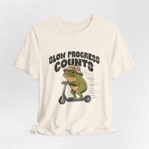 Slow Progress Counts | Frog t-shirt - Zenfull Heart self love and healing affirmation apparel