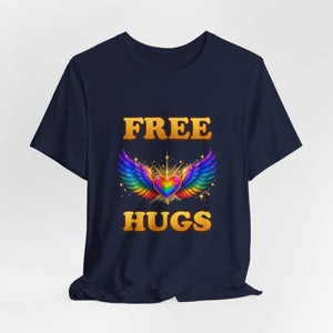 Free Hugs | Rainbow Winged Heart | Deluxe Tee
