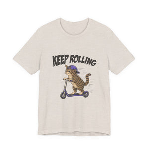 Keep Rolling | Cat t-shirt - Zenfull Heart self love and healing affirmation apparel