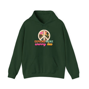 Explore More Worry Less hoodie - Zenfull Heart self love and healing affirmation apparel