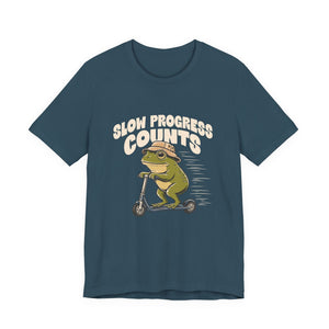 Slow Progress Counts | Frog t-shirt - Zenfull Heart self love and healing affirmation apparel